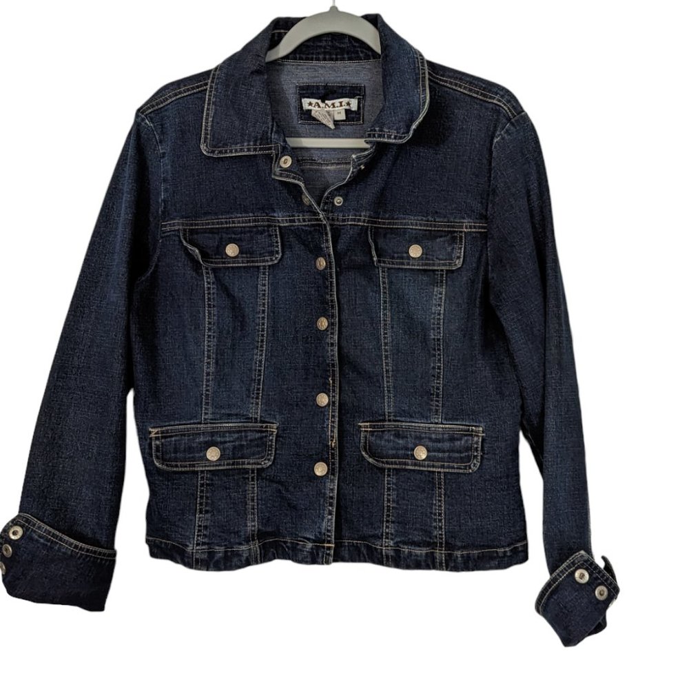 Women's A.M.I. fitted denim jacket, blue, size M